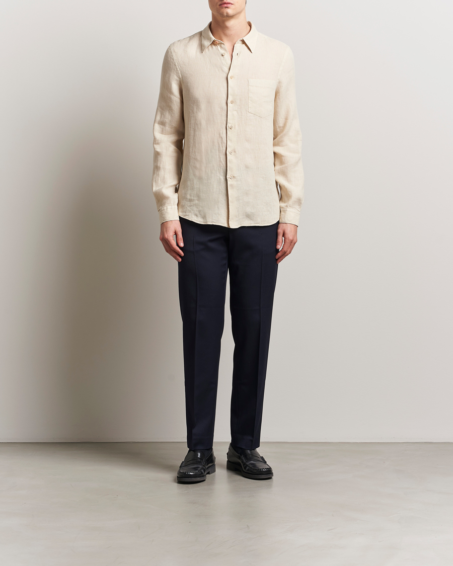 Homme | Chemises | PS Paul Smith | Tailored Fit Linen Shirt Beige