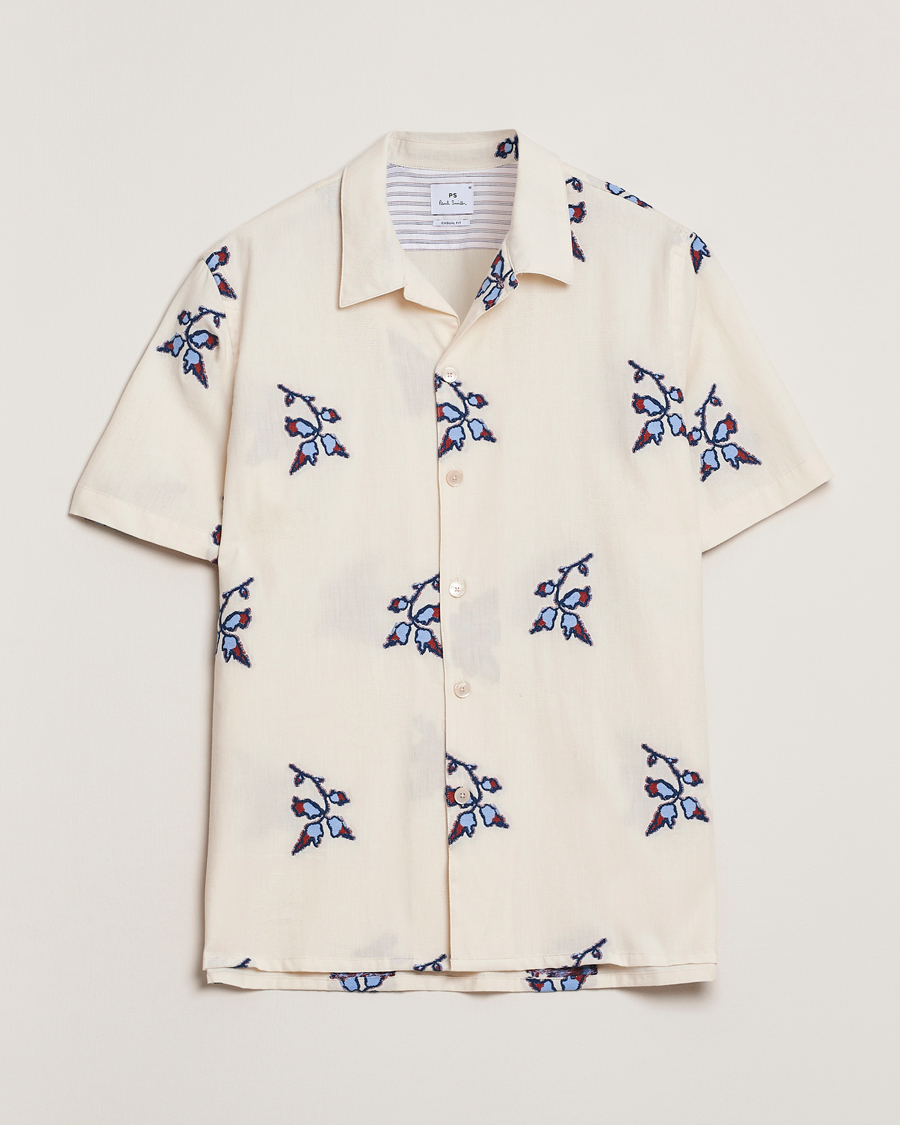 Homme | Chemises | PS Paul Smith | Flower Short Sleeve Shirt Off White