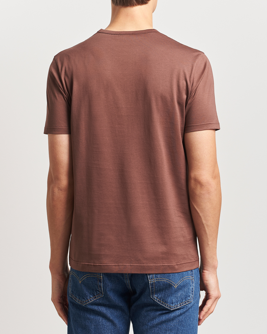 Homme | T-shirts | Sunspel | Crew Neck Q82 Cotton T-Shirt Cocoa Brown