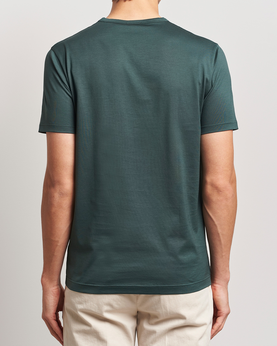 Homme | T-shirts | Sunspel | Crew Neck Q82 Cotton T-Shirt Holly Green
