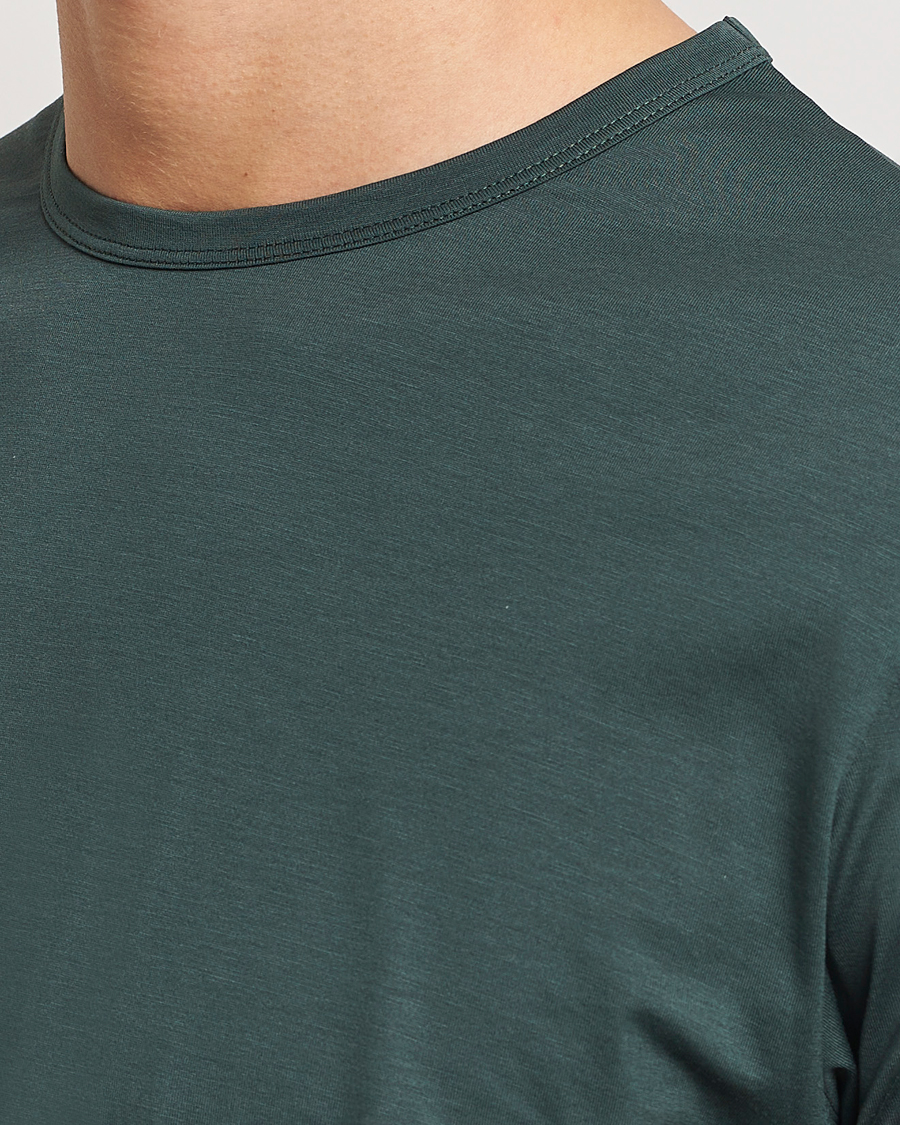 Homme | T-shirts | Sunspel | Crew Neck Q82 Cotton T-Shirt Holly Green