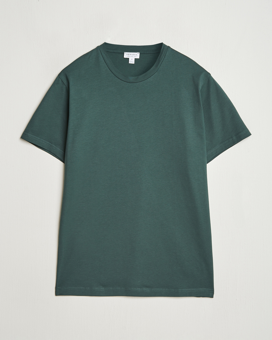 Homme | T-shirts | Sunspel | Riviera Midweight T-Shirt Holly Green