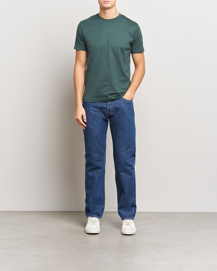 Homme | T-shirts | Sunspel | Riviera Midweight T-Shirt Holly Green