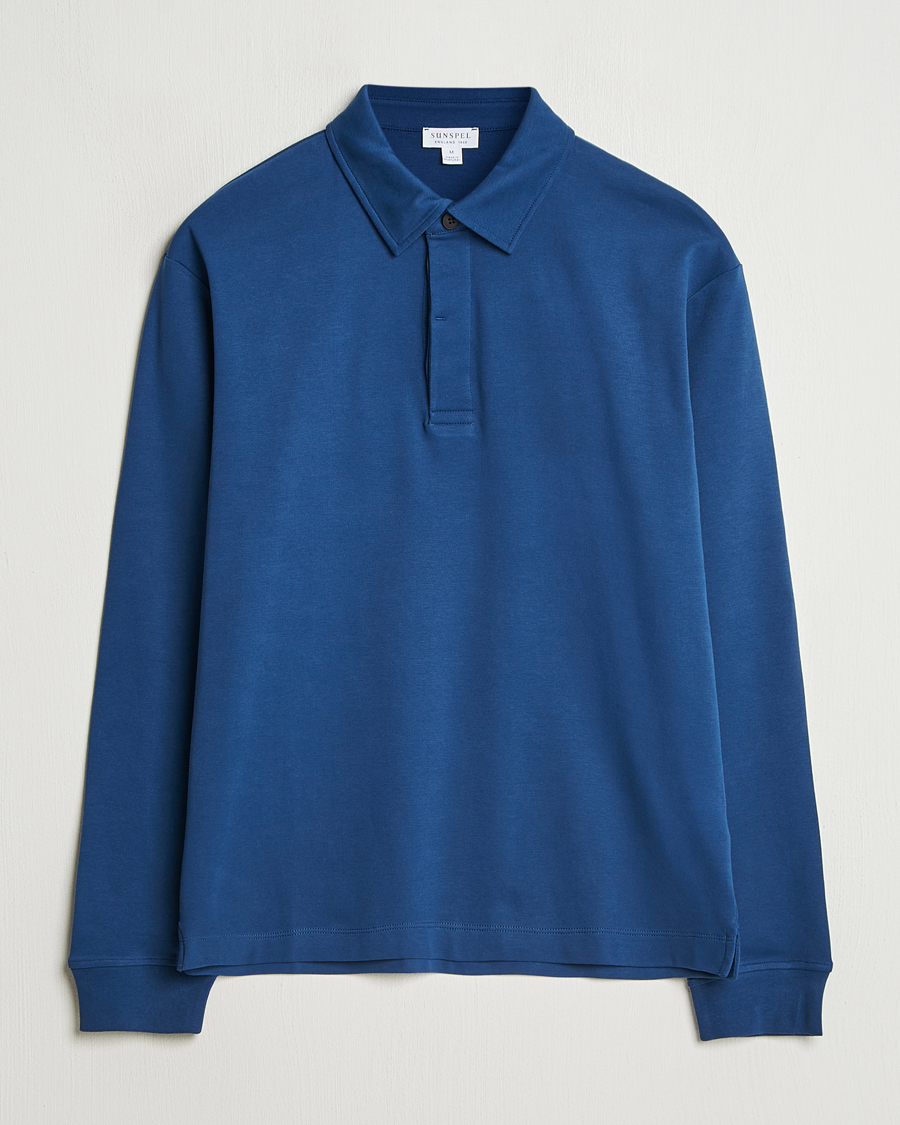 Homme | Pulls Et Tricots | Sunspel | Heavy Weight Polo Shirt Naval Blue