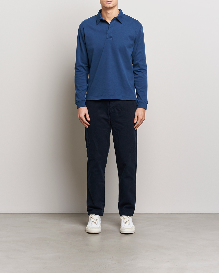 Homme | Pulls Et Tricots | Sunspel | Heavy Weight Polo Shirt Naval Blue