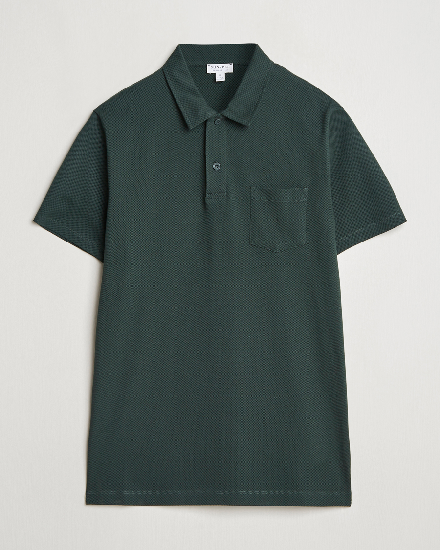 Homme | Polos | Sunspel | Riviera Polo Shirt Dark Green