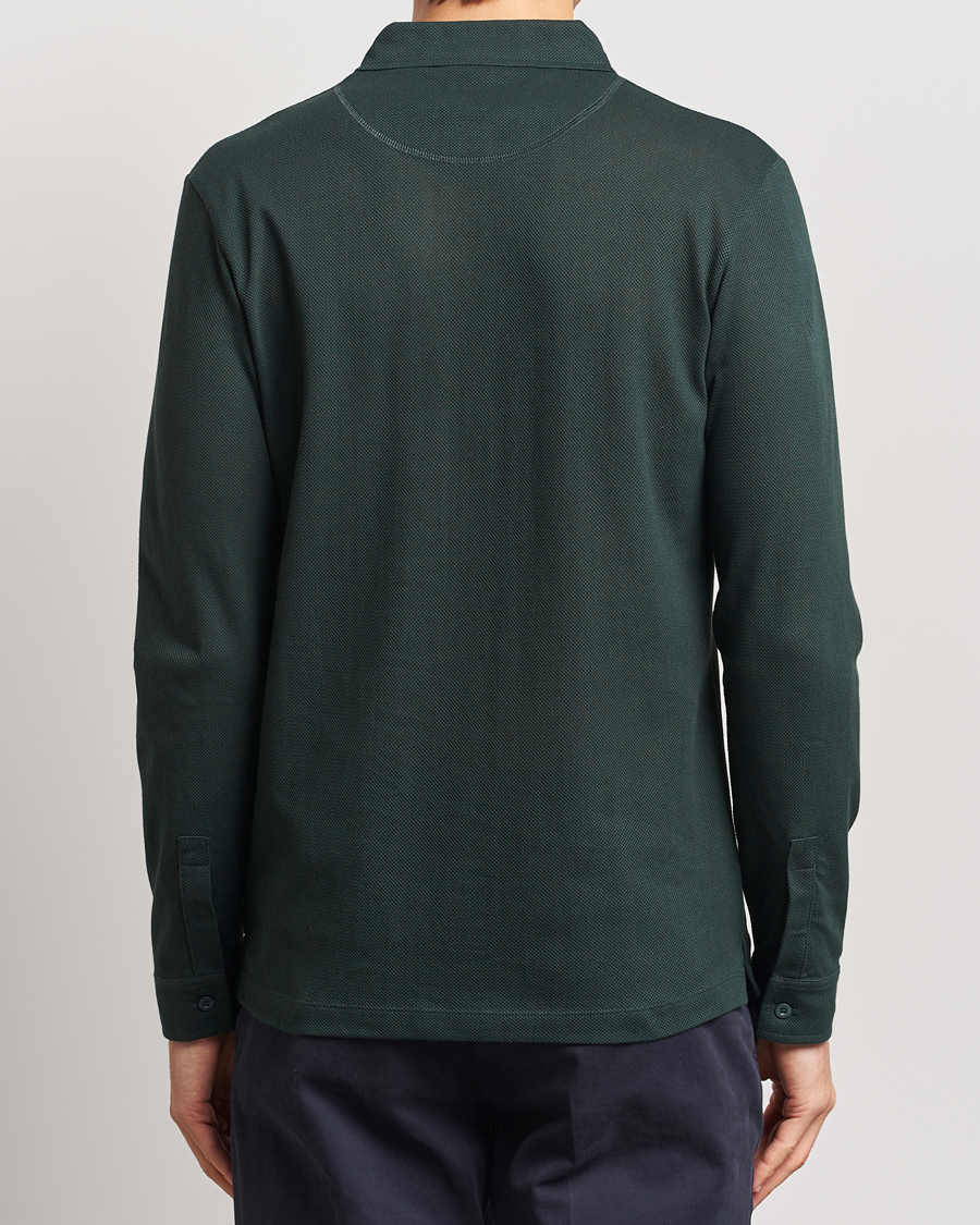 Homme | Pulls Et Tricots | Sunspel | Long Sleeve Riviera Polo Shirt Holly Green
