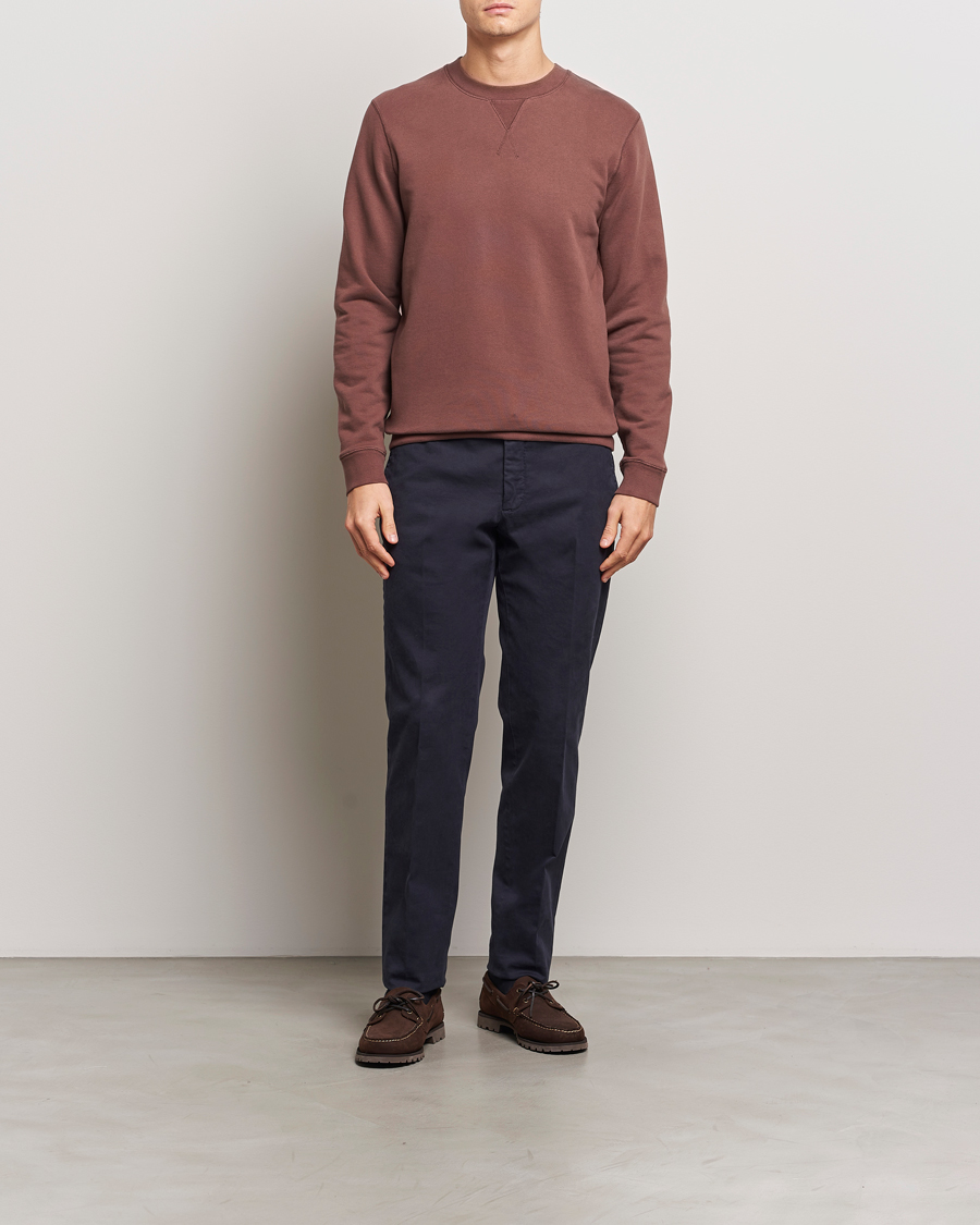 Homme | Pulls Et Tricots | Sunspel | Loopback Sweatshirt Cocoa Brown