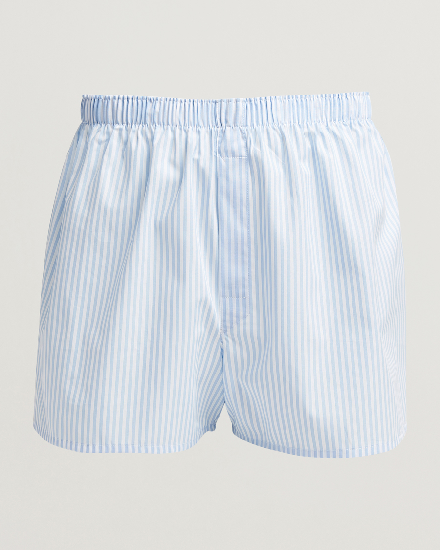 Homme | Sous-Vêtements Et Chaussettes | Sunspel | Classic Woven Cotton Boxer Shorts Light Blue