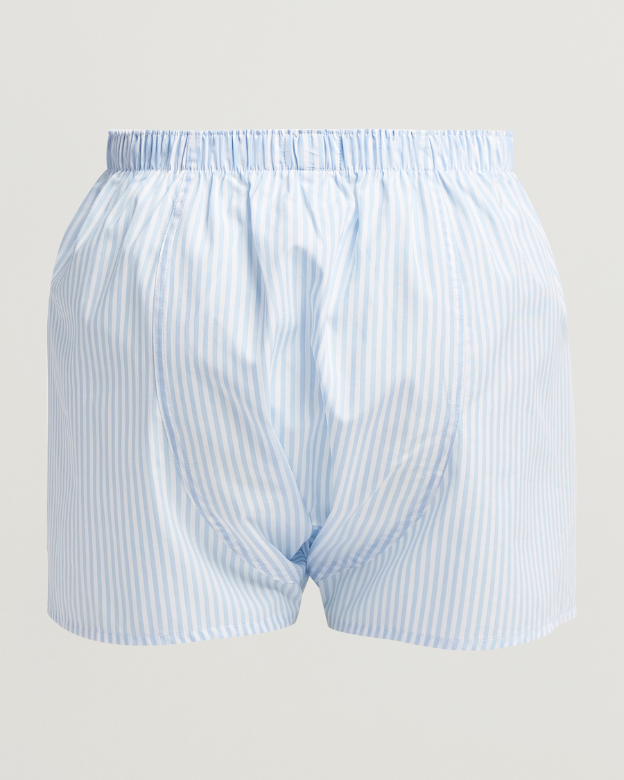 Homme | Sous-Vêtements Et Chaussettes | Sunspel | Classic Woven Cotton Boxer Shorts Light Blue