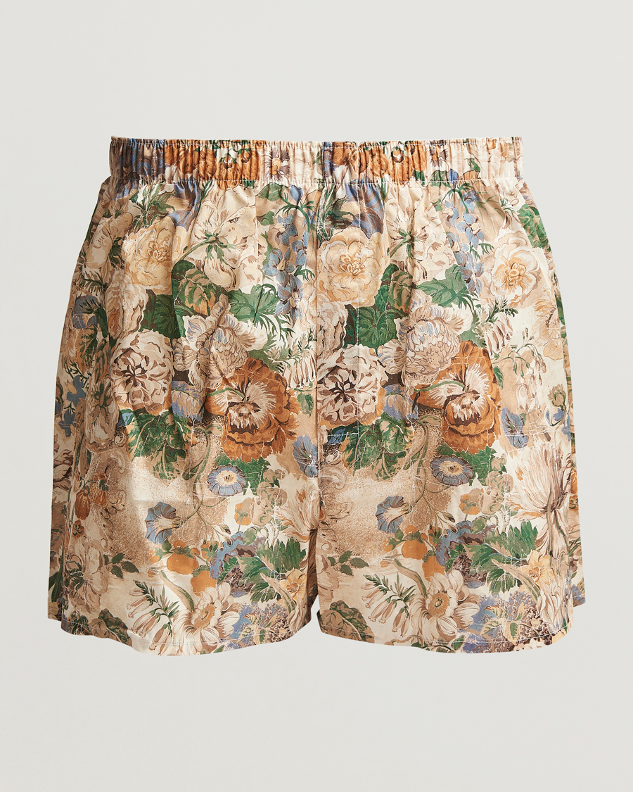 Homme | Sous-Vêtements Et Chaussettes | Sunspel | Printed Woven Cotton Boxer Shorts Parchment Floral