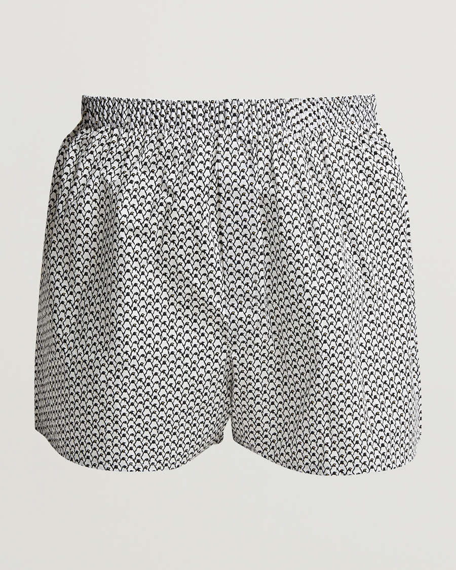 Homme | Sous-Vêtements Et Chaussettes | Sunspel | Printed Woven Cotton Boxer Shorts Penguin