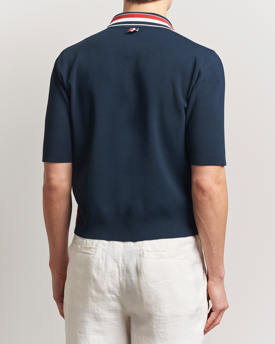 Homme | Polos | Thom Browne | Needle Stitch Tennis Polo Navy