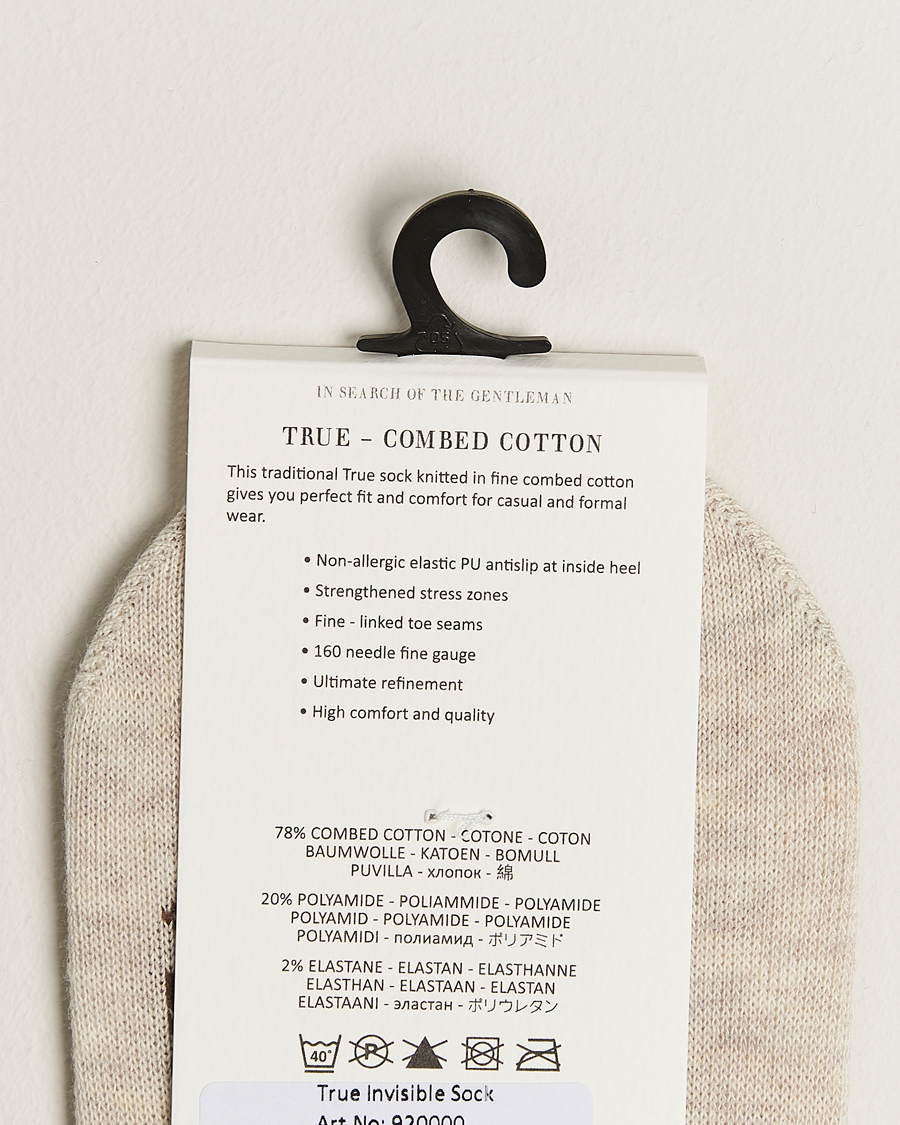 Homme | Sous-Vêtements Et Chaussettes | Amanda Christensen | 3-Pack True Cotton Invisible Socks Sand Melange