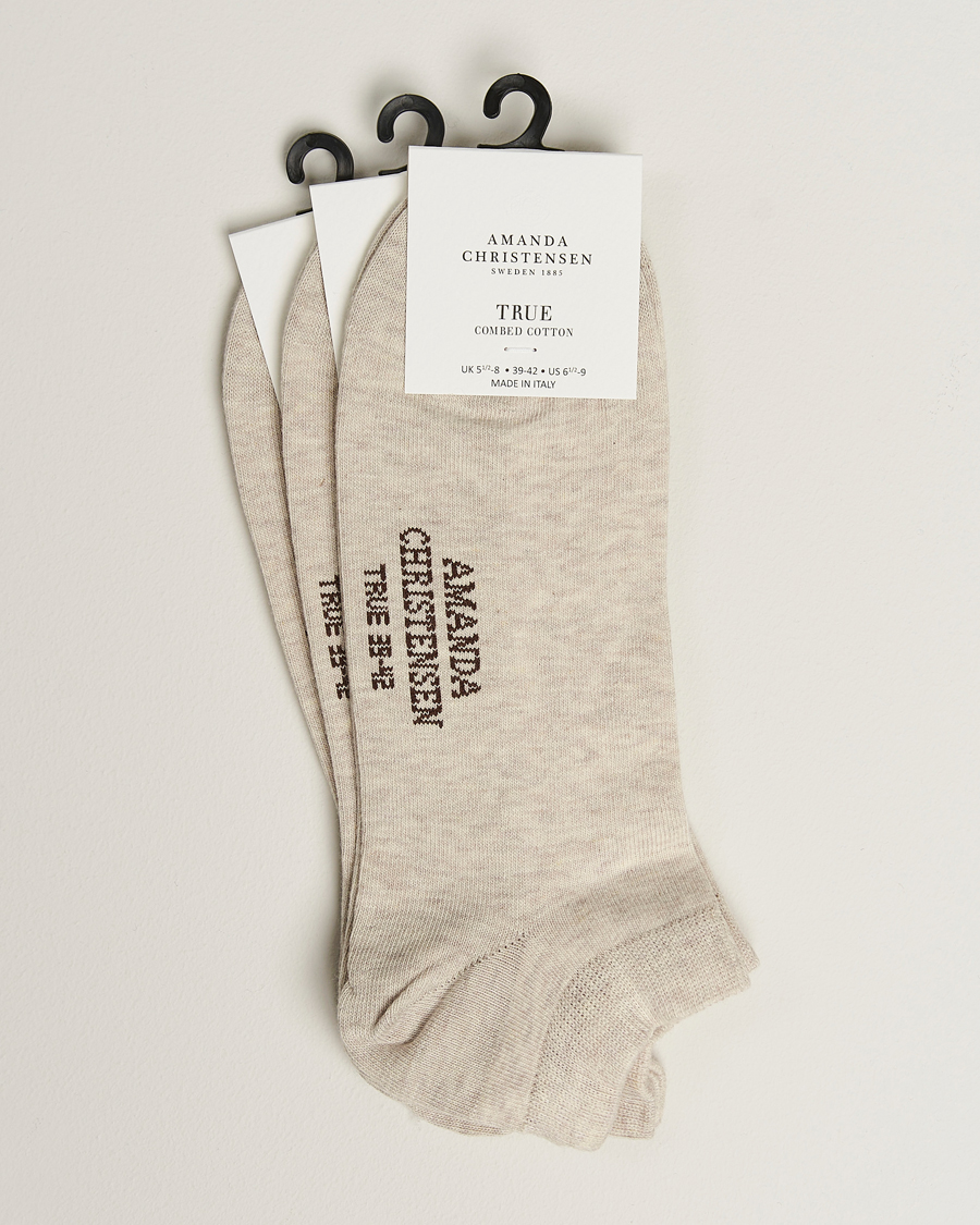 Homme | Sous-Vêtements Et Chaussettes | Amanda Christensen | 3-Pack True Cotton Sneaker Socks Sand Melange