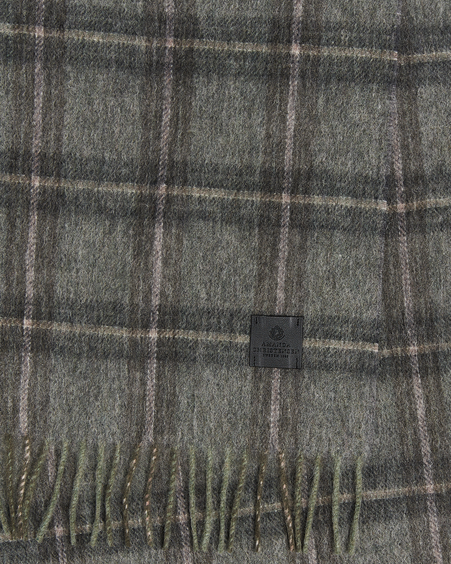 Homme | Amanda Christensen Wool Checked Scarf Olive Melange | Amanda Christensen | Wool Checked Scarf Olive Melange