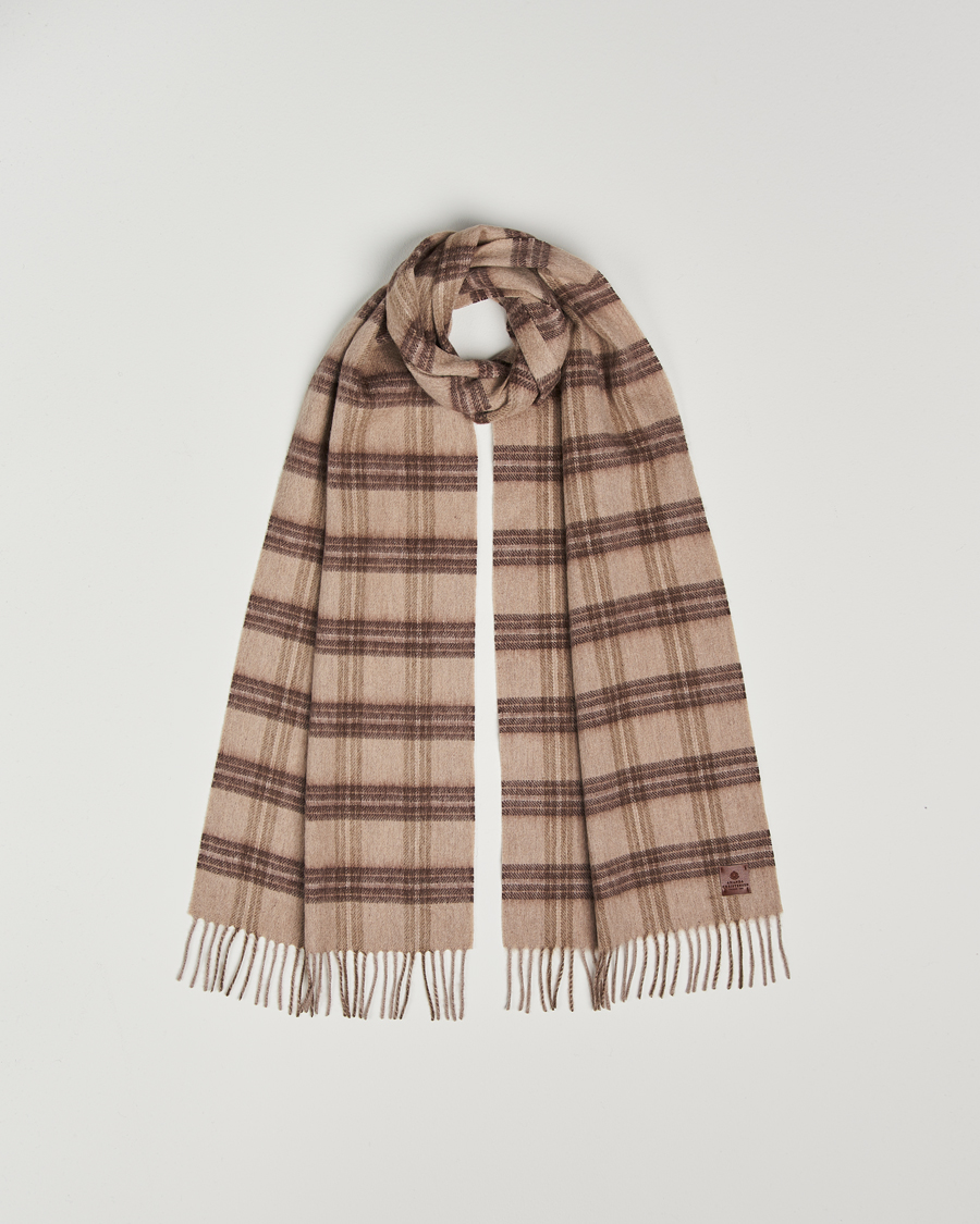 Homme | Amanda Christensen Wool Checked Scarf Beige Melange | Amanda Christensen | Wool Checked Scarf Beige Melange