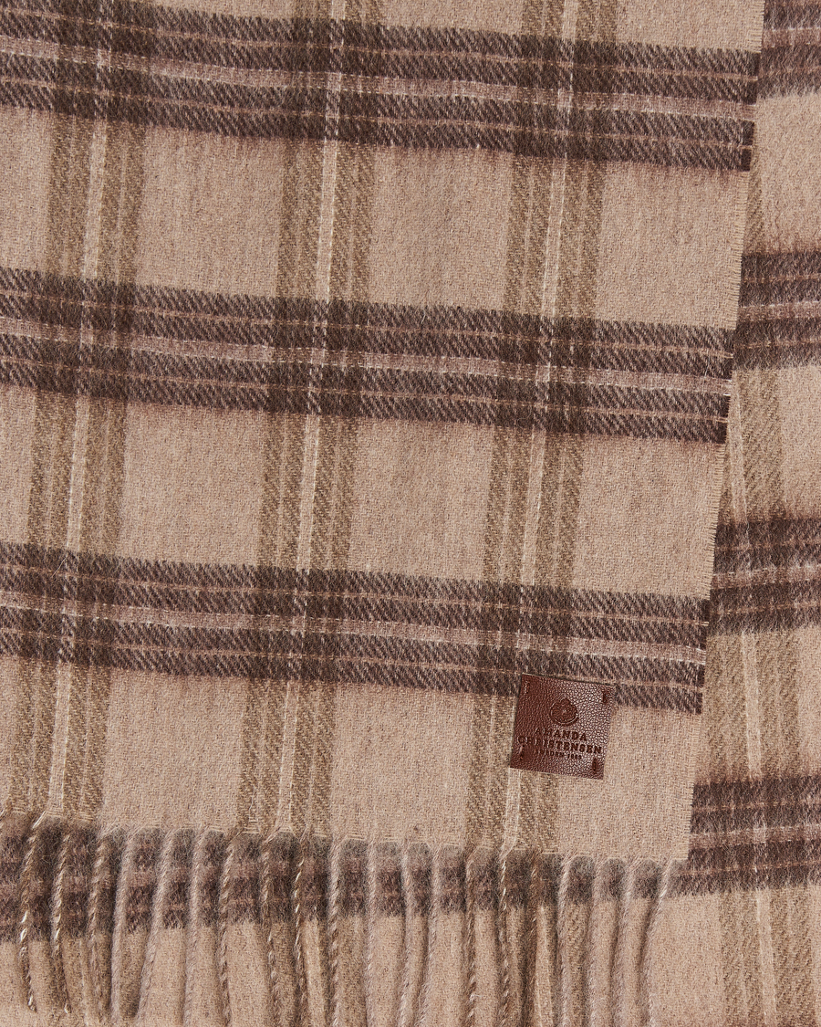 Homme | Amanda Christensen Wool Checked Scarf Beige Melange | Amanda Christensen | Wool Checked Scarf Beige Melange