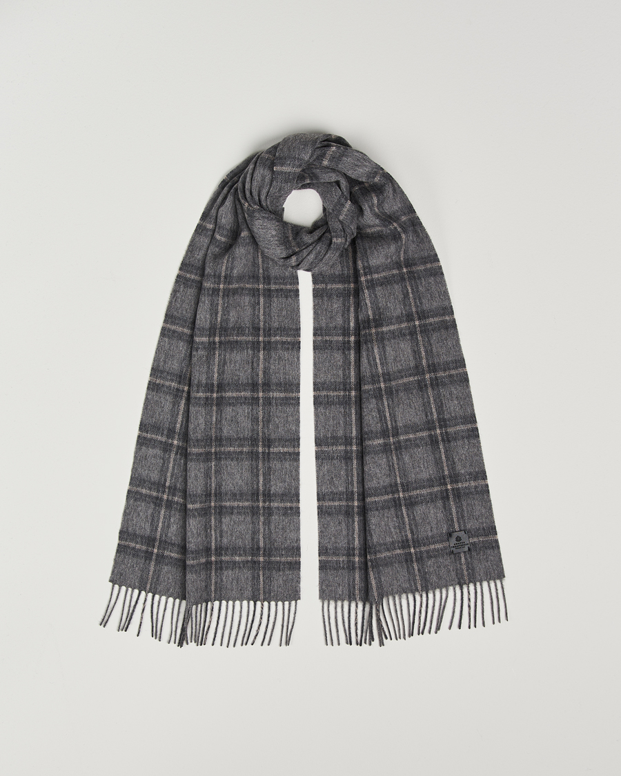 Homme | Amanda Christensen Wool Checked Scarf Grey Melange | Amanda Christensen | Wool Checked Scarf Grey Melange