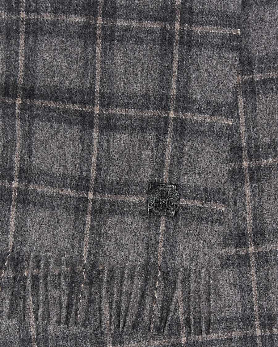 Homme | Amanda Christensen Wool Checked Scarf Grey Melange | Amanda Christensen | Wool Checked Scarf Grey Melange