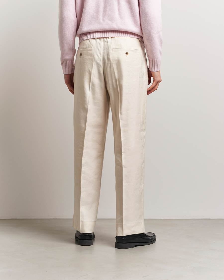 Homme | Pantalons | NN07 | Kay Linen/Viscose Drawstring Trousers Ivory