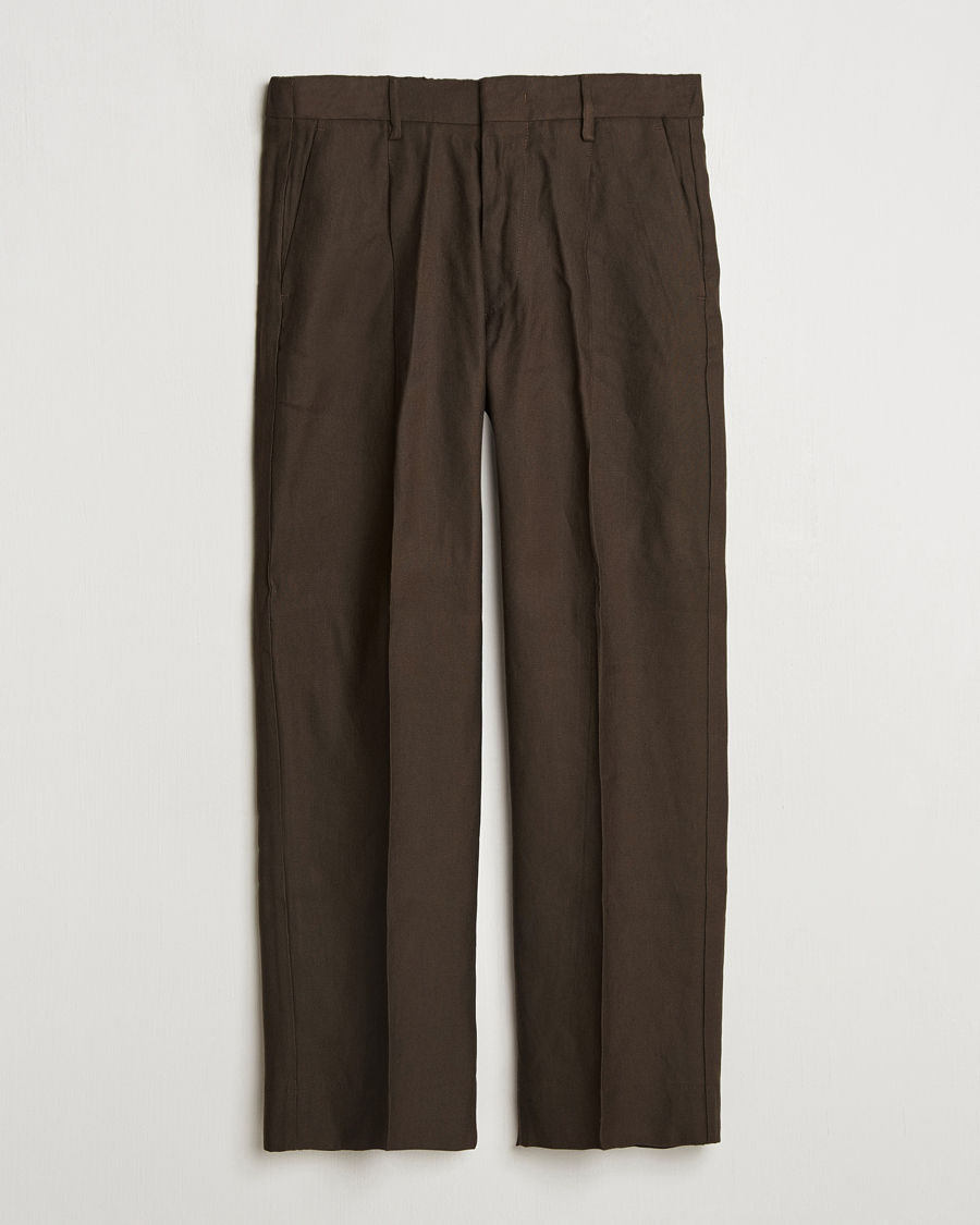 Homme | Pantalons | NN07 | Kay Linen/Viscose Drawstring Trousers Demitasse Brown