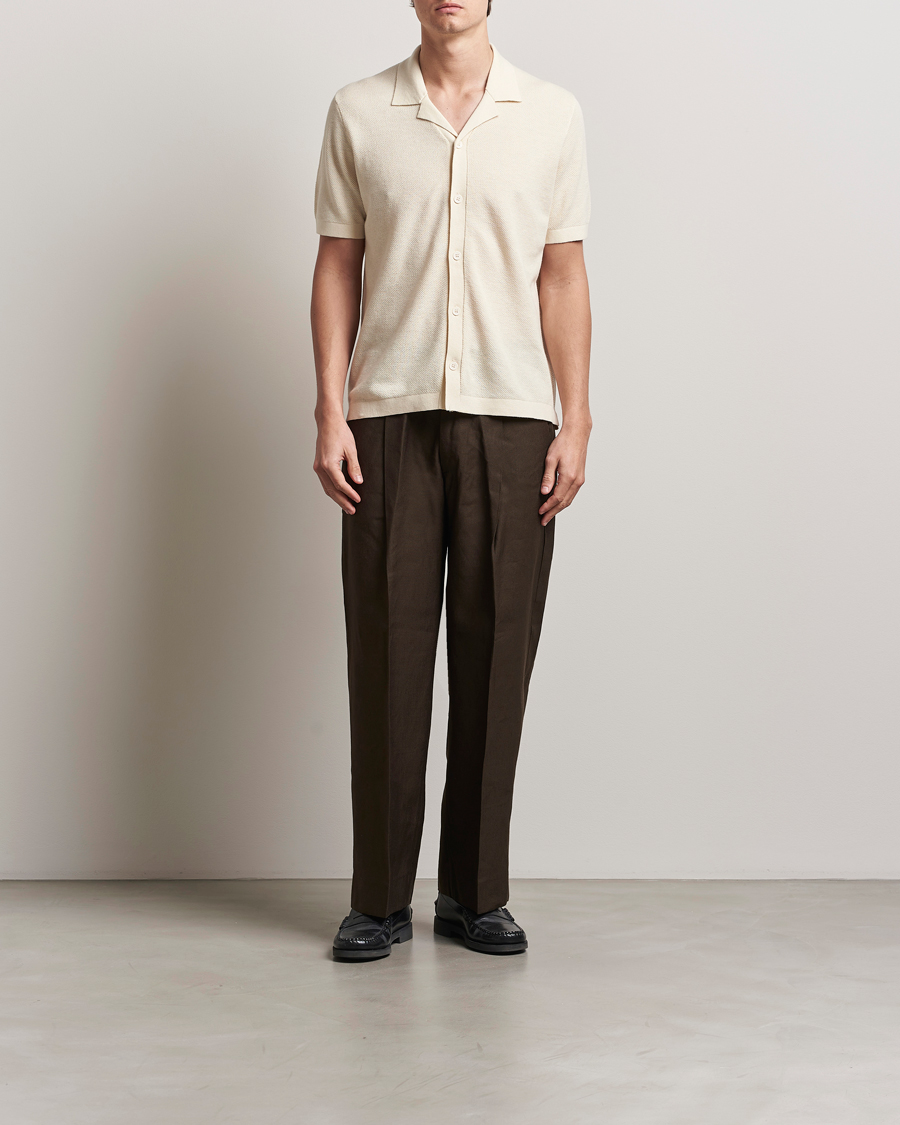 Homme | Pantalons | NN07 | Kay Linen/Viscose Drawstring Trousers Demitasse Brown