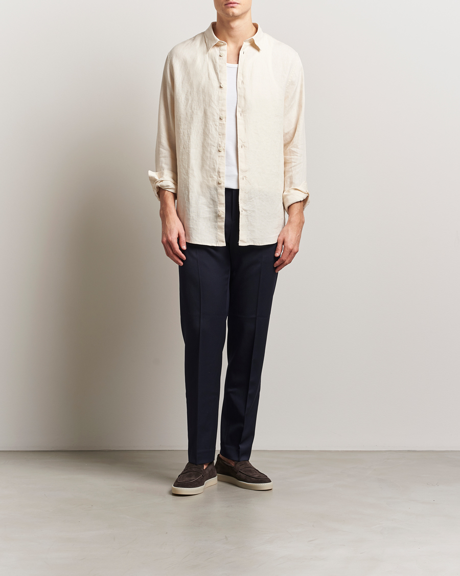Homme | Chemises | NN07 | Enzo Linen Shirt Ecru