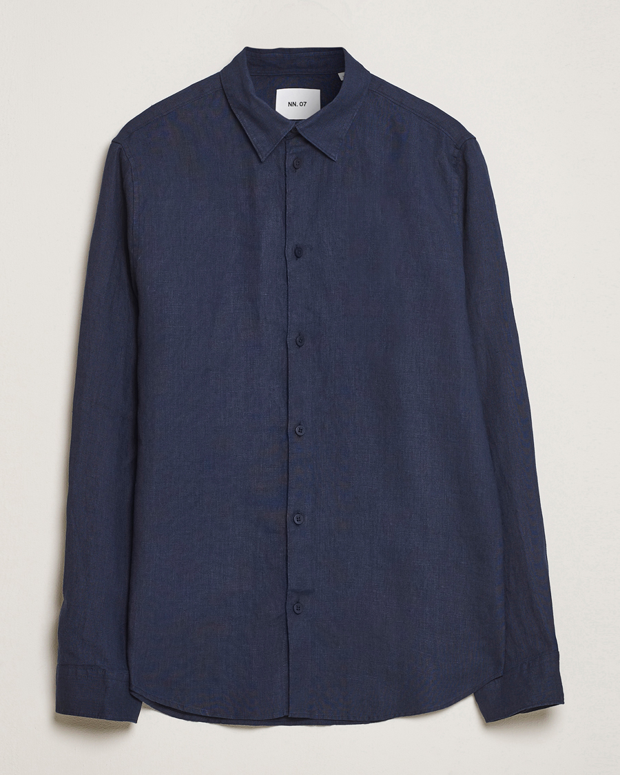 Homme | Chemises | NN07 | Enzo Linen Shirt Navy Blue