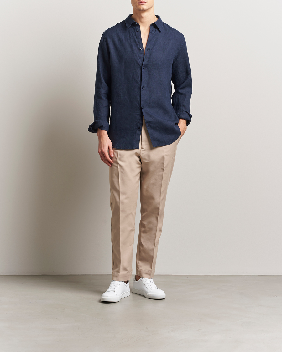 Homme | Chemises | NN07 | Enzo Linen Shirt Navy Blue