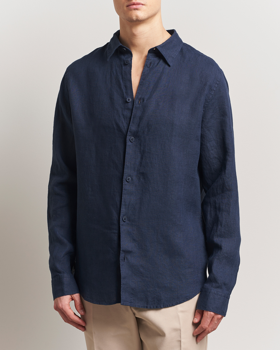 Homme | Chemises | NN07 | Enzo Linen Shirt Navy Blue
