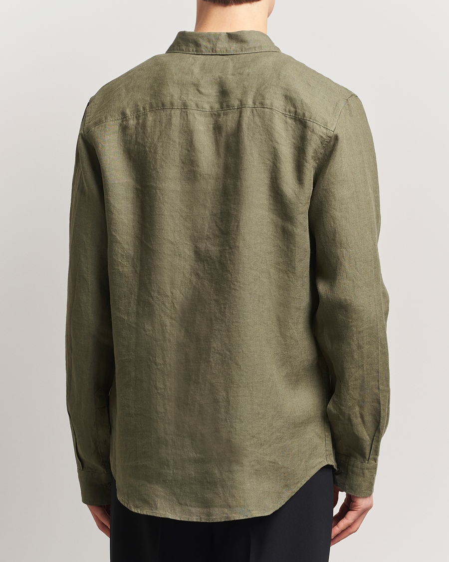 Homme | Chemises | NN07 | Enzo Linen Shirt Capers Green