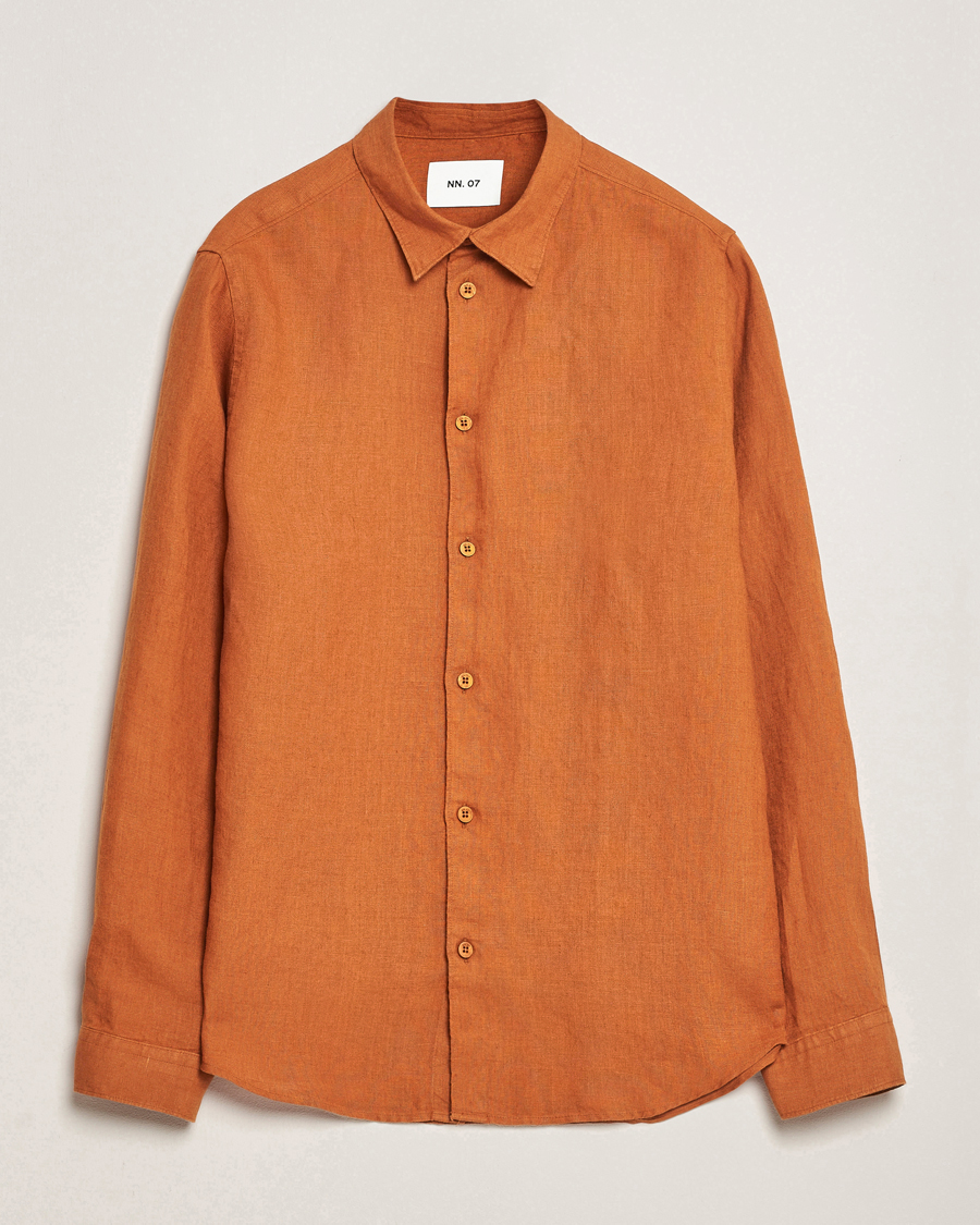 Homme | Chemises | NN07 | Enzo Linen Shirt Caramel