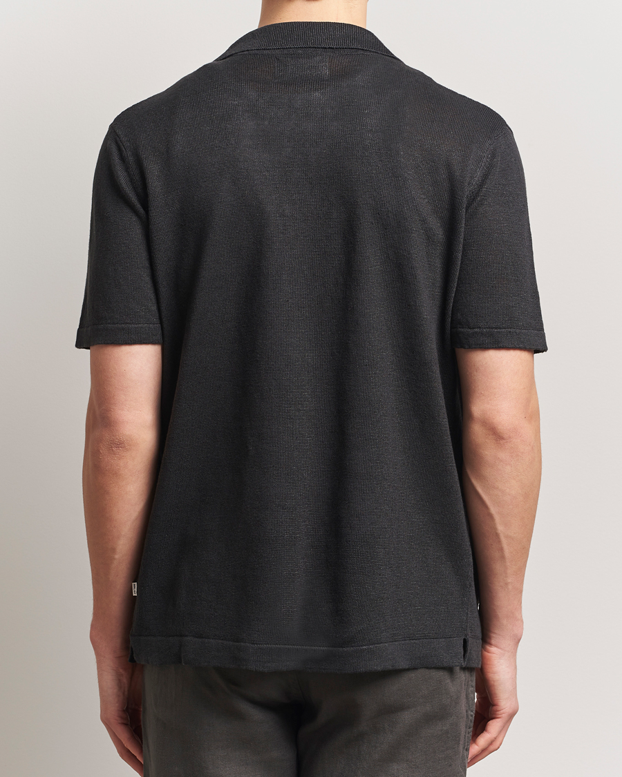 Homme | Chemises | NN07 | Henry Printed Knitted Short Sleeve Shirt Black