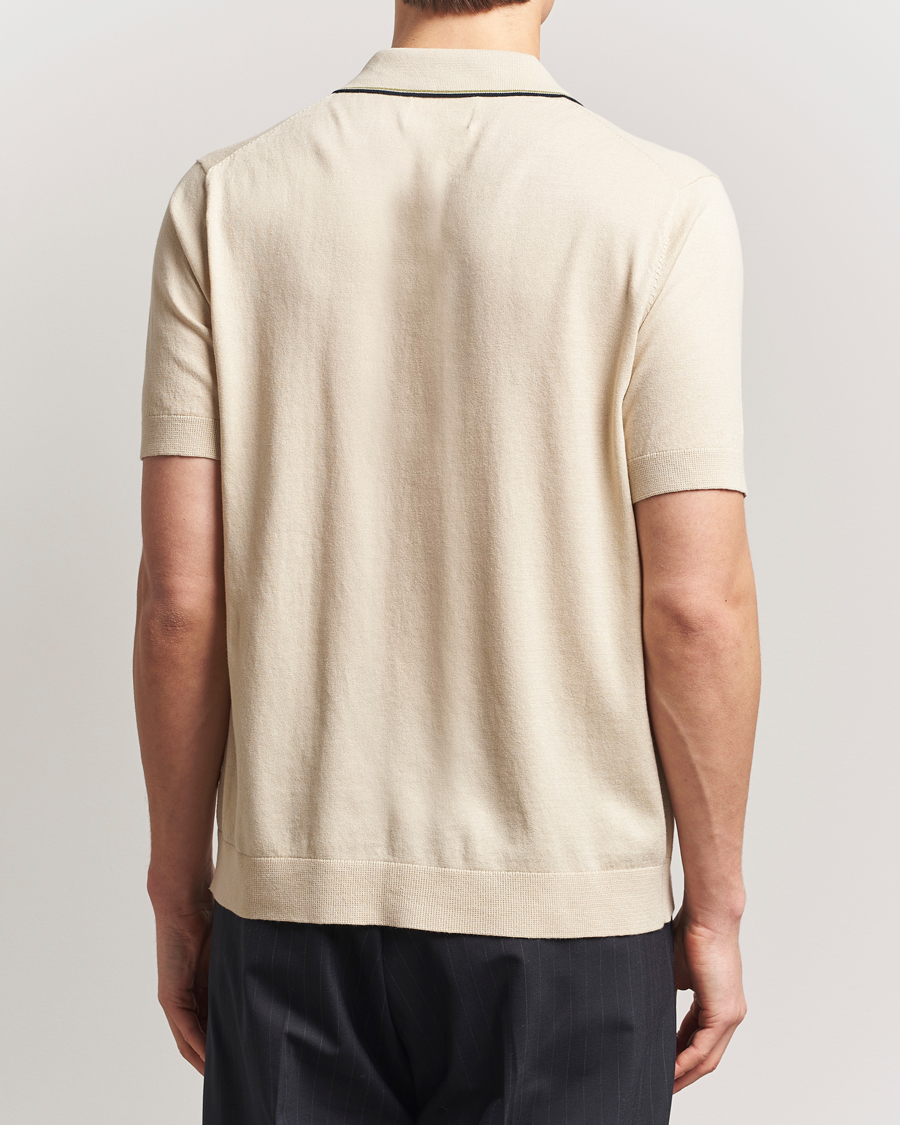 Homme | Chemises | NN07 | Nolan Paspoal Knitted Short Sleeve Shirt Ecru