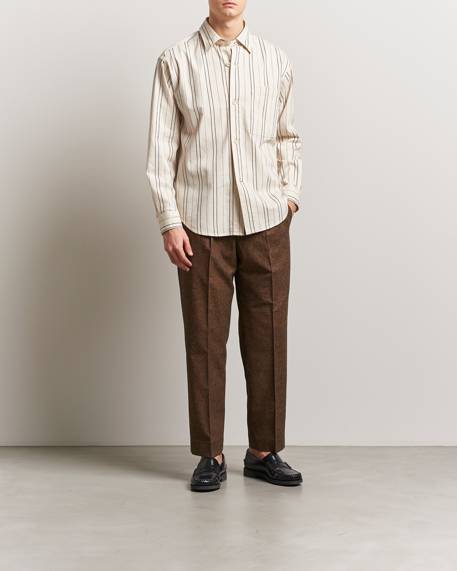 Homme | Chemises | NN07 | Adwin Striped Overshirt Ecru/Black
