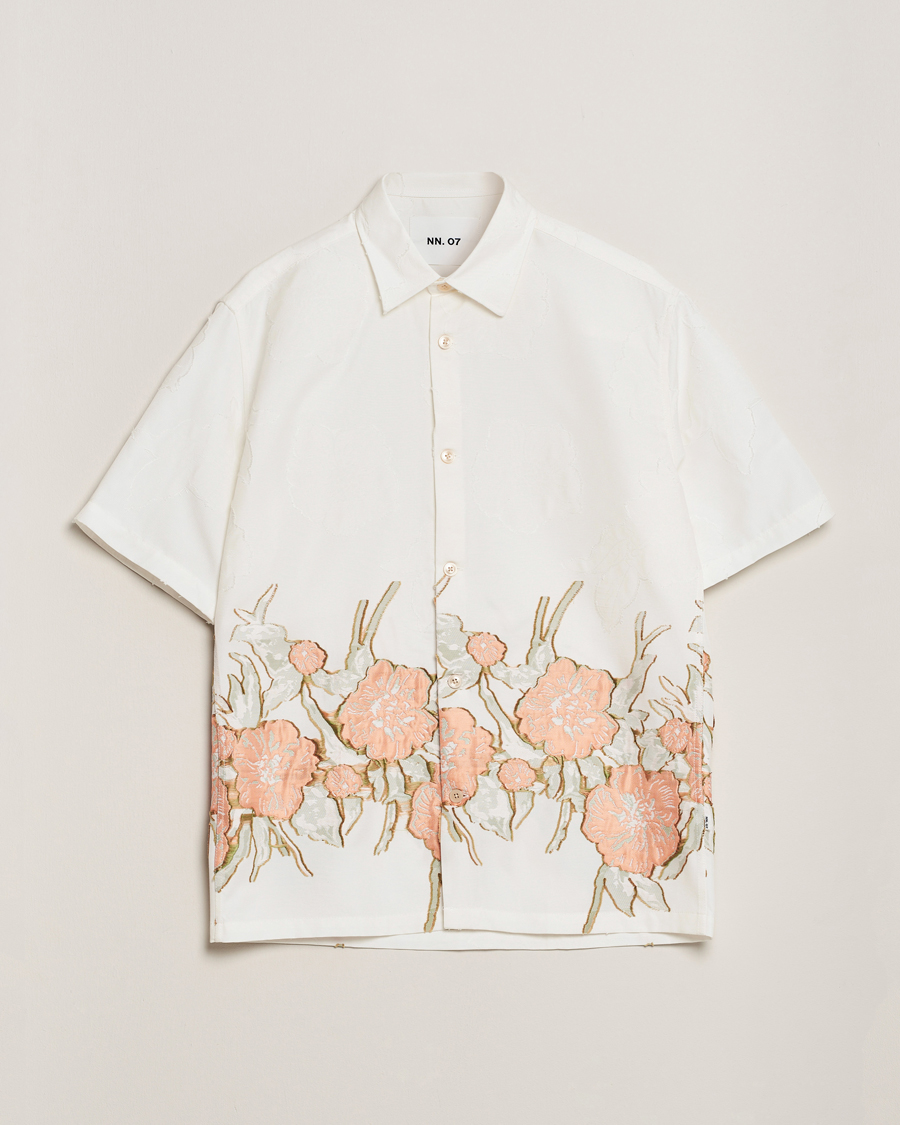 Homme | Chemises | NN07 | Freddy Flower Short Sleeve Shirt White Multi