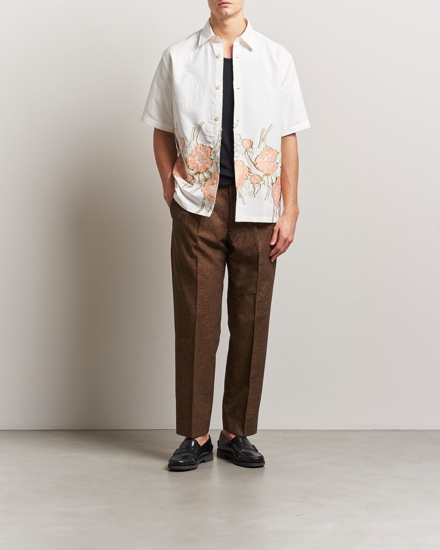 Homme | Chemises | NN07 | Freddy Flower Short Sleeve Shirt White Multi