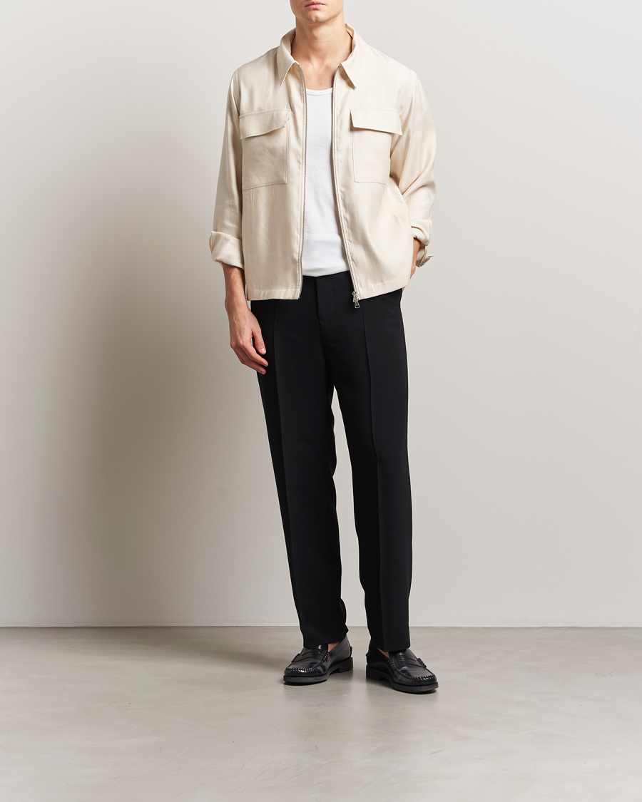 Homme | Chemises | NN07 | Alban Linen/Viscose Overshirt Ivory