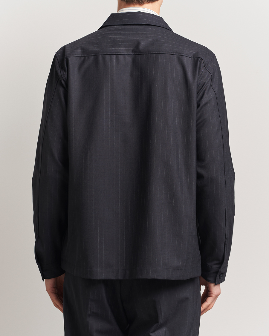 Homme | Chemises | NN07 | Zander Pinstriped Overshirt Navy/White