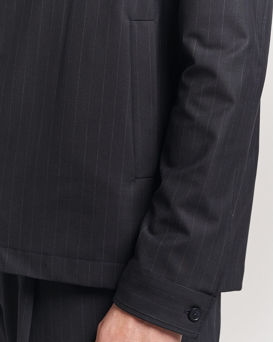 Homme | Chemises | NN07 | Zander Pinstriped Overshirt Navy/White