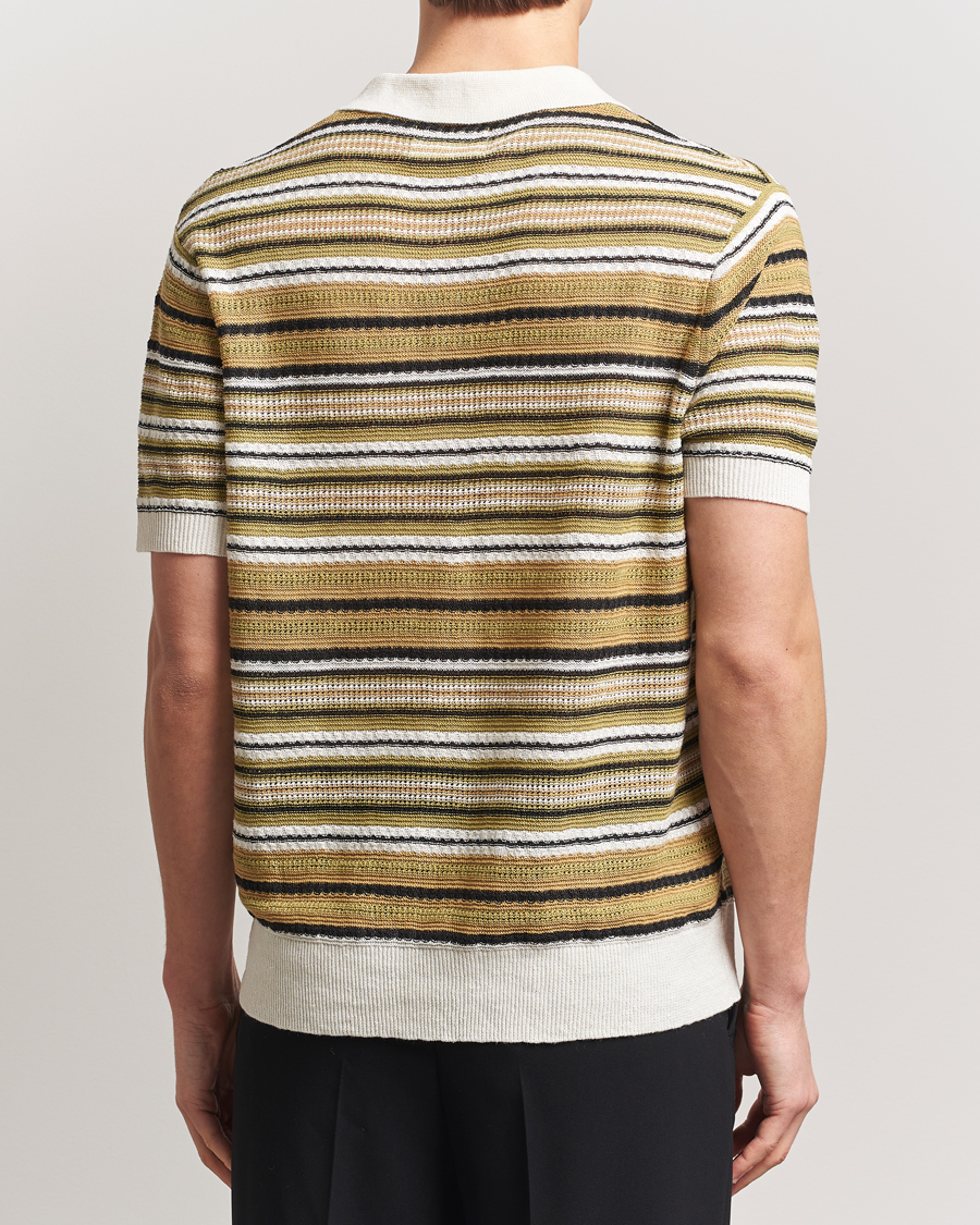 Homme | Polos | NN07 | Noam Striped Knitted Polo Evergreen