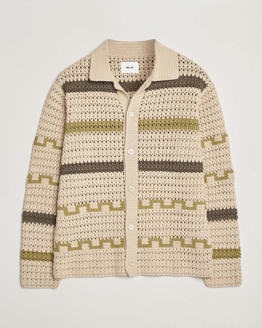 Homme | Pulls Et Tricots | NN07 | Frank Crochet Knitted Cardigan Oat