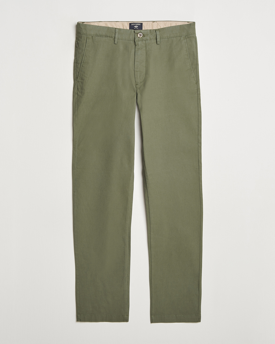 Homme | Pantalons | Dockers | Crafted Khaki Slim Cotton/Linen Chino Teal Leaf