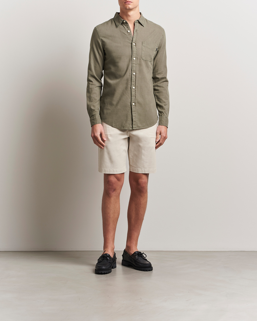 Homme | Shorts | Dockers | Slim Cotton/Linen Shorts Sahara Khaki