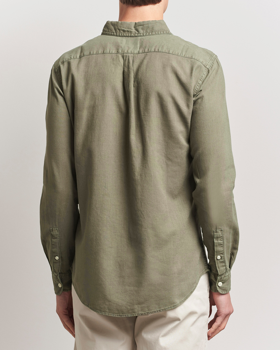 Homme | Chemises | Dockers | Slim Linen/Cotton Shirt Teal Leaf