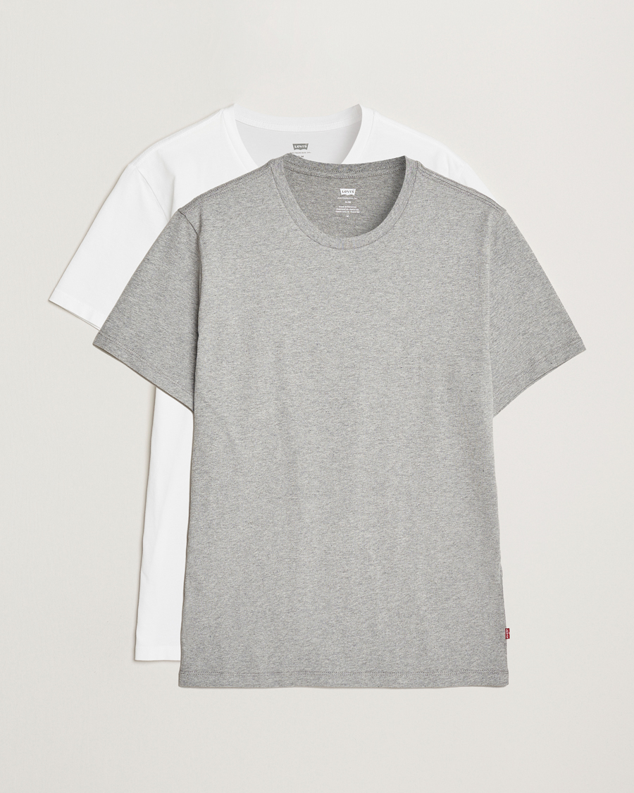 Homme | T-shirts | Levi's | 2-Pack Crew Neck T-Shirt White/Grey Heather