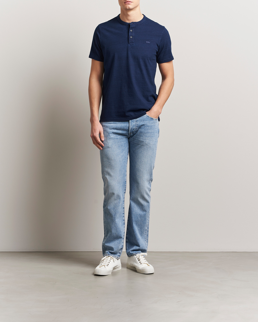 Homme | T-shirts | Levi's | Short Sleeve Henley Dark Indigo