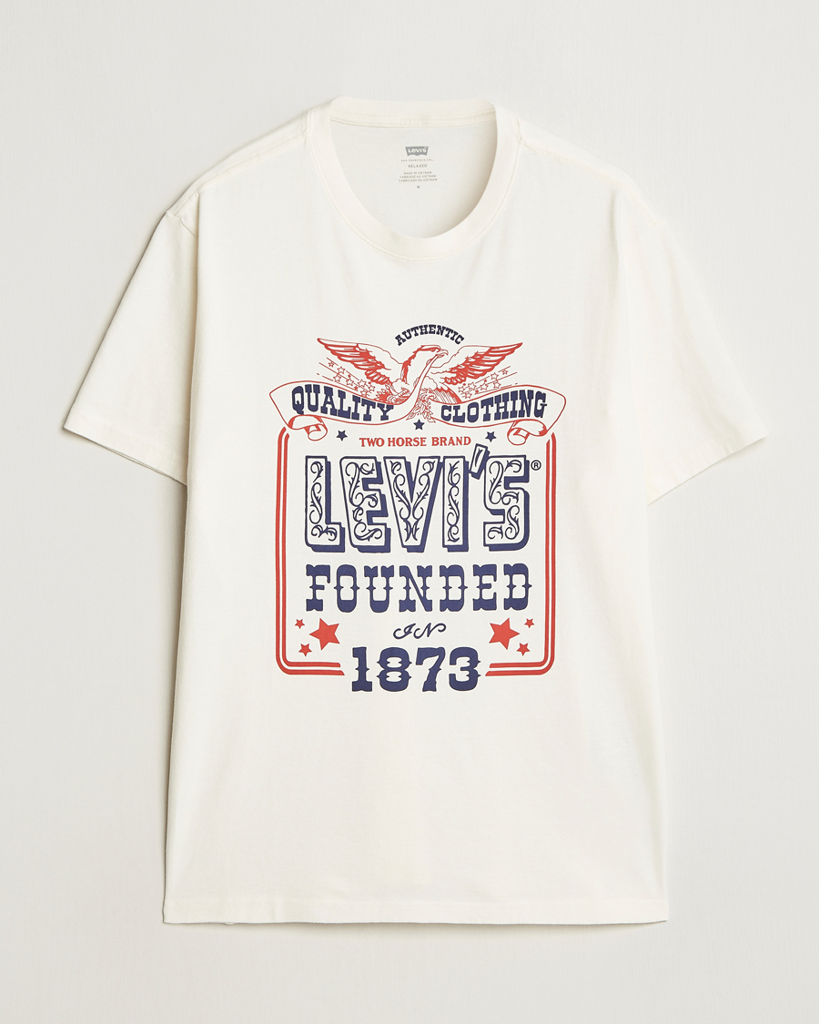 Homme | T-shirts | Levi's | Relaxed Fit Printed Crew Neck T-Shirt Egret White