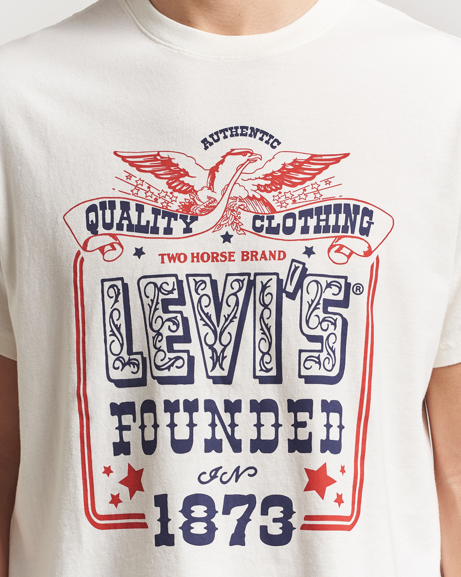 Homme | T-shirts | Levi's | Relaxed Fit Printed Crew Neck T-Shirt Egret White